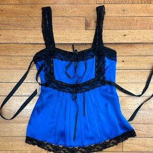 Betsey Johnson Blue and Black Lace Top✨